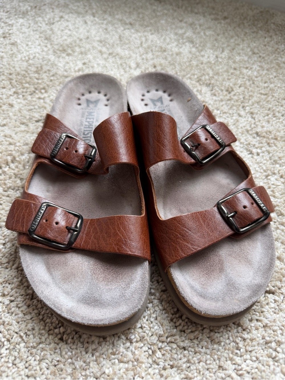Mephisto Women's Harmony Sandals Brown Leather Size 38EU/8 US